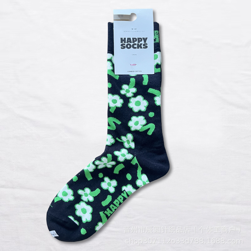 happysocks suecos calcetines de moda damas in-mode versátil animación calcetines de algodón de cintura alta al por mayor