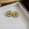 Distressed Black Buttons Camellia-