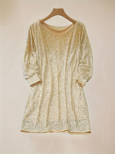 2024 Spring Summer New Women's Color Contrast Sequin Solid