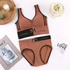 Sports sexy vest with letters, underwear, overall, trousers, set, English letters