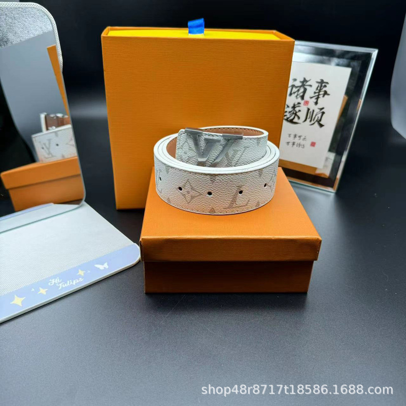 2025新款男士字母皮带腰带青年裤带男韩版潮流lv奢侈品商务年轻人|undefined