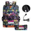 Backpack charging for traveling, pencil case, case bag, set, suitable for import, suitable for teen