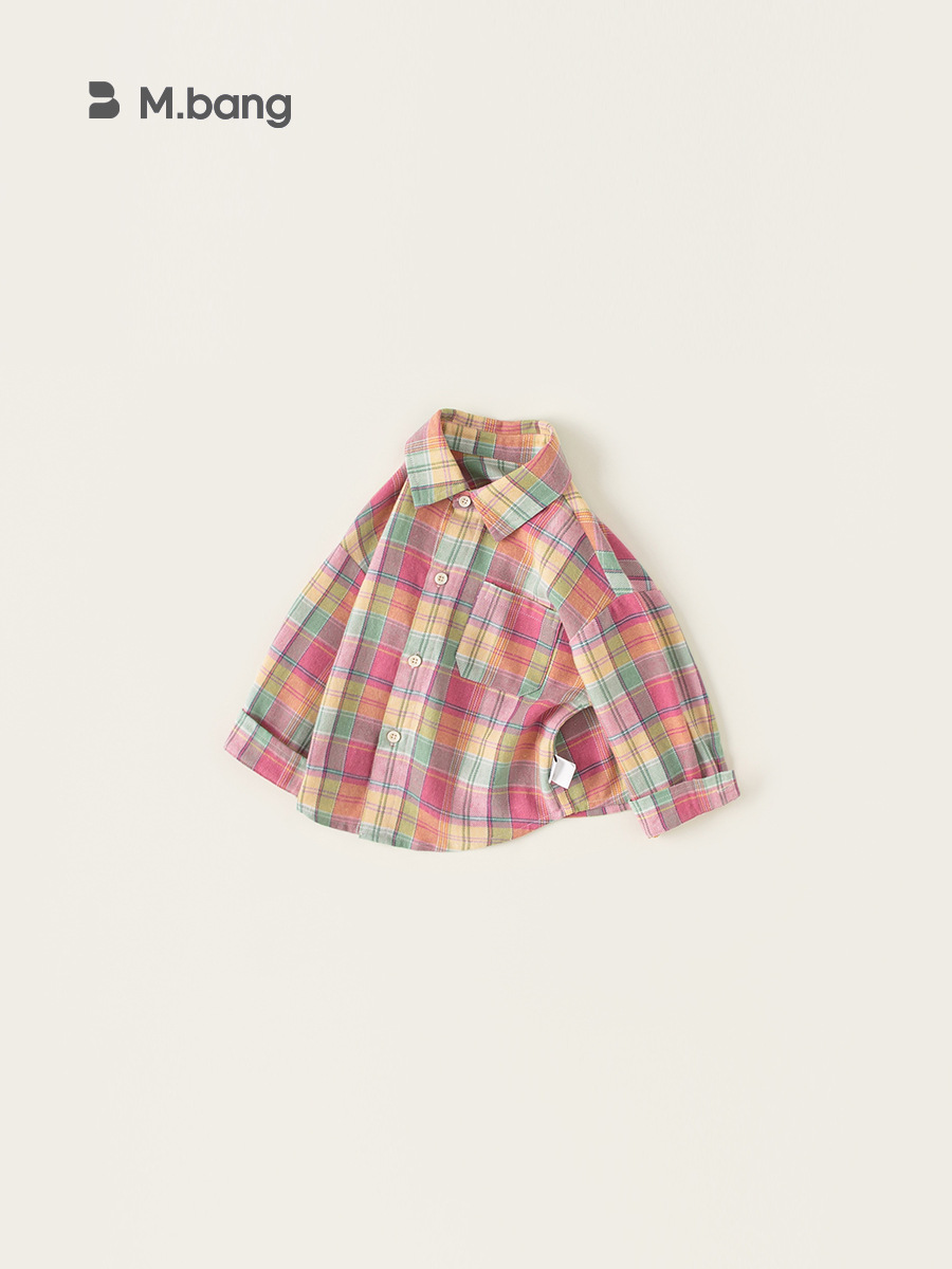 Yoobao ropa infantil camisa de niña de otoño nueva camisa de niña coreana de manga larga camisa a cuadros cardigan