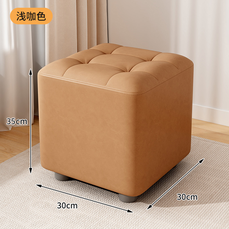 Taburete pequeño, taburete bajo para el hogar, taburete de salón, taburete de sofá, taburete simple, muelle de asiento, paquete suave, taburete de cambio de zapatos pequeño