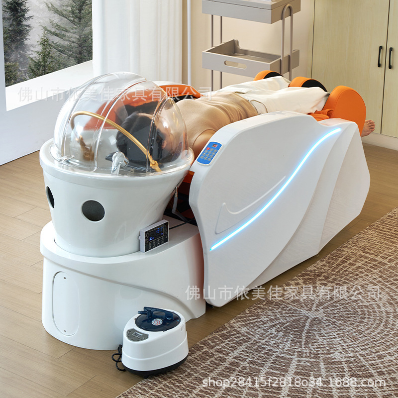 Cama de lavado de cabello de masaje eléctrico cama de curado de cabello de circulación de agua a temperatura constante cama de lavado de agua de fumigación cama de proyecto especial para salón de peluquería