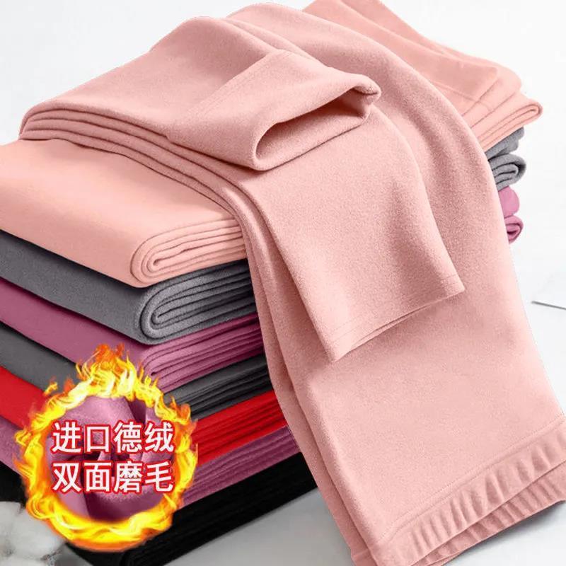 따뜻한 바지 여성용 벨벳 자체 가열 37 도 일정한 온도 양면 샌딩 레깅스 모든 경기 슬림핏 슬리밍 탄성 여성용 바지