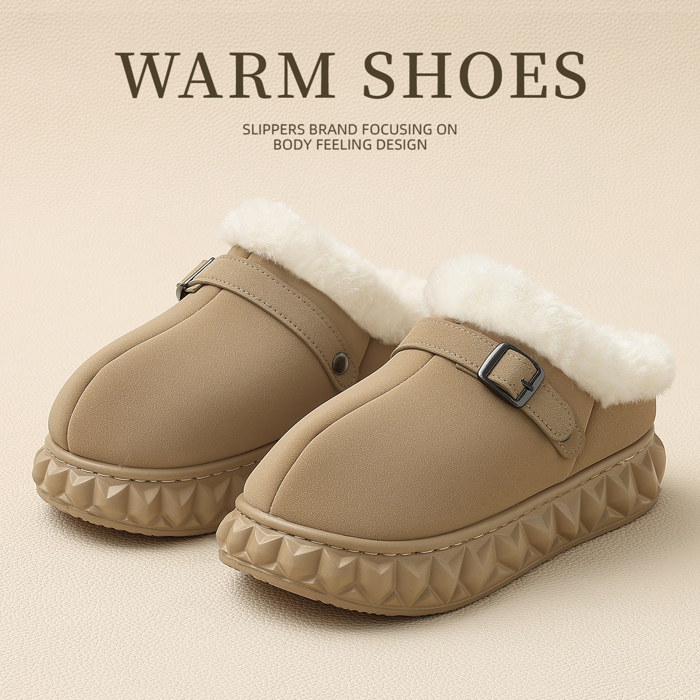 低帮棉鞋女冬天厚底保暖加绒防滑家用踩屎感居家外穿毛绒拖鞋棉靴