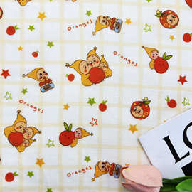 全棉双层纱布平布绉布棉纱衣服布料婴童服装童装睡衣面料双层纱