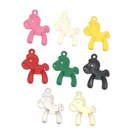 韩版DIY饰品配件 糖果色烤漆立体摇摇马 合金木马手链吊坠小挂件