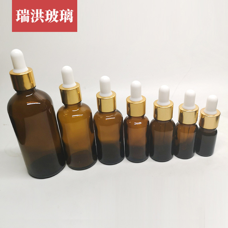 跨境10ml棕色玻璃瓶精油瓶分装调试瓶化妆品包装瓶