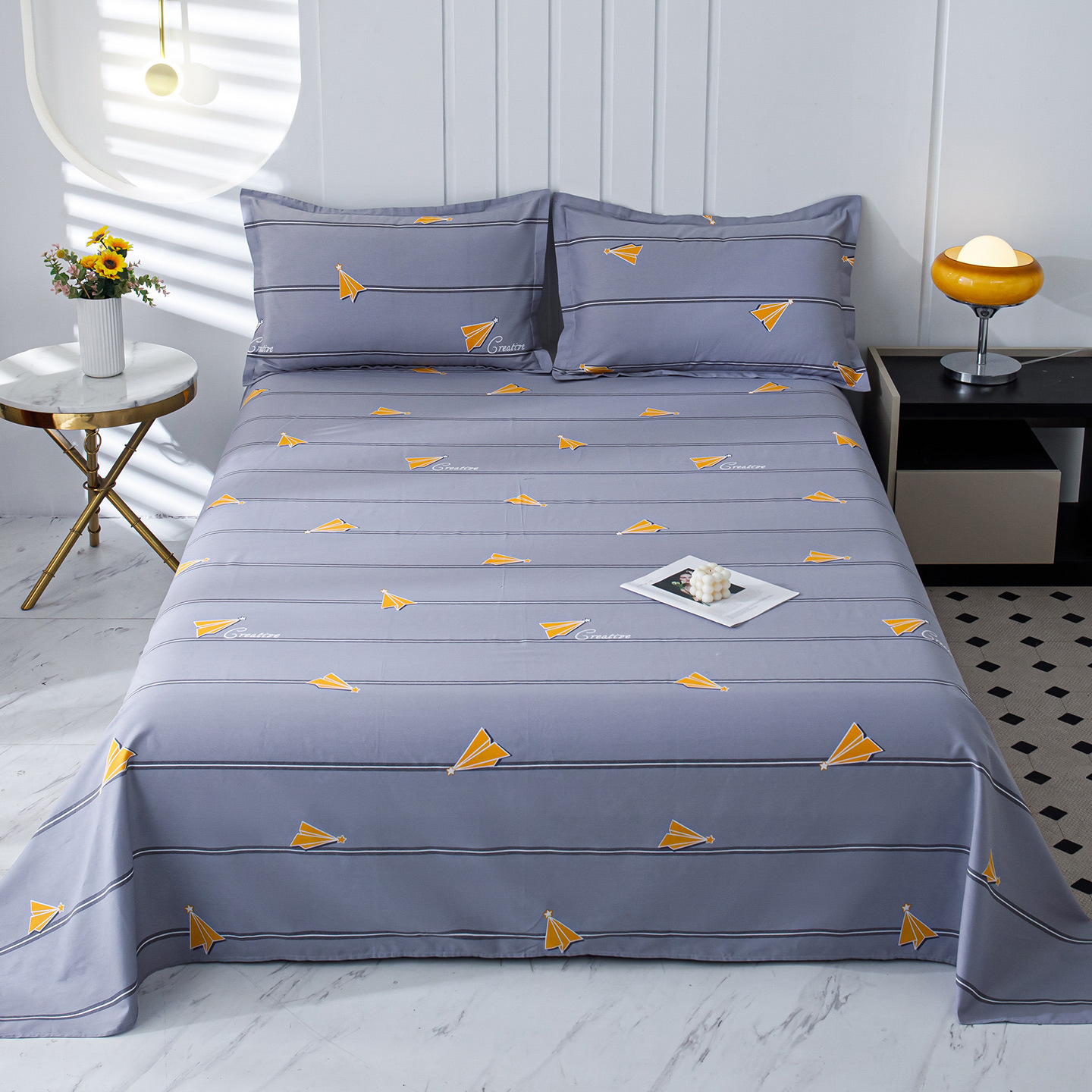 100% algodón sábanas dormitorio de estudiantes cubierta de cama individual niños de verano una sola pieza engrosada edredón al por mayor image 9