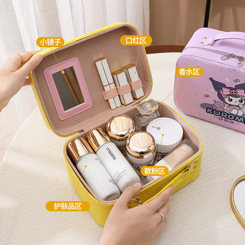 Estuche de Maquillaje Portátil de Gran Capacidad con Diseño de Personajes de Sanrio, Ideal para Regalo, con un Alto Valor Estético