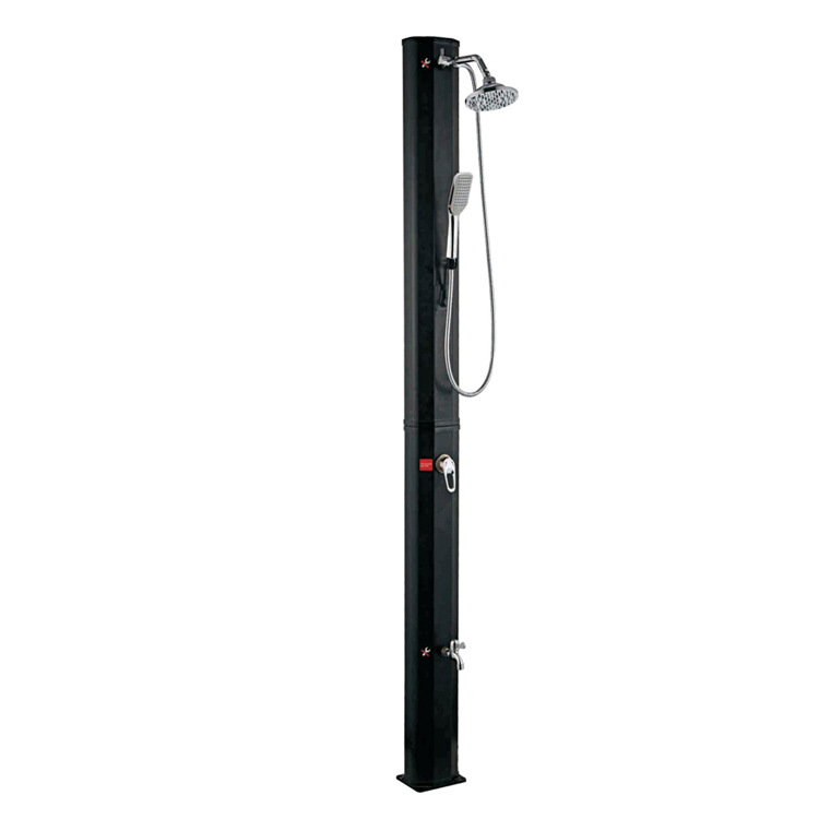 Columna de ducha alta para exteriores con energía solar, con triple cabezal de ducha, para jardín y uso en la playa.