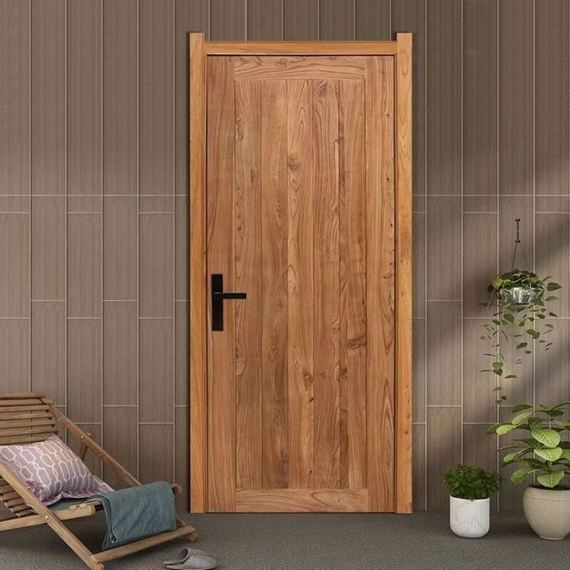Old Elm Chinese style door rural solid wood door log single open box door antique Villa B & B indoor cover swivel door