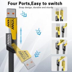 27W 超高速充電フォーインワンメカ編組 PD27W 2 対 2 充電ケーブル Type-C Android 充電器