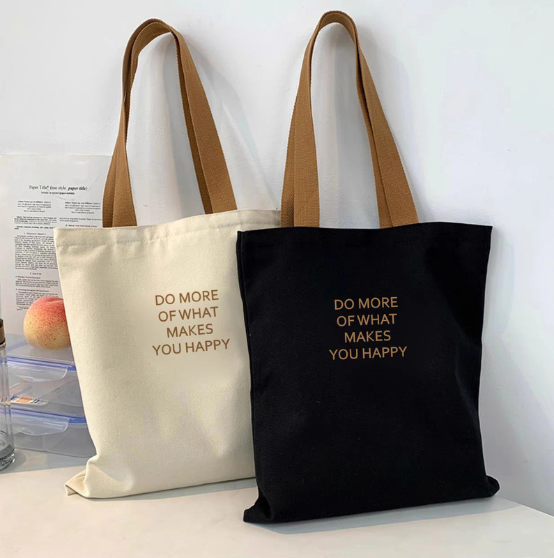 New Student Canvas Bag Large Capacity Tote Bag Class Commuting Bag Versatile Printed Portable Shoulder Bag Shopping Bag