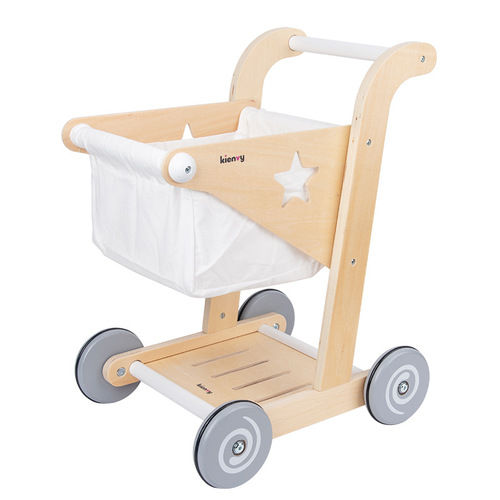 Cross-border children's simulation play house supermarket snack shopping cart walker 2 trolleys 3-year-old baby wooden toys