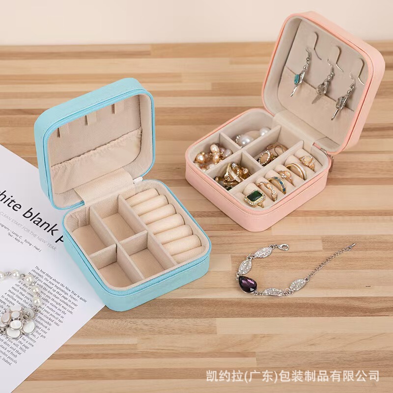 Cross-Border Direct Supply Simple Ins Jewelry Storage Box Portable Storage Earrings Necklace Ring Jewelry Box