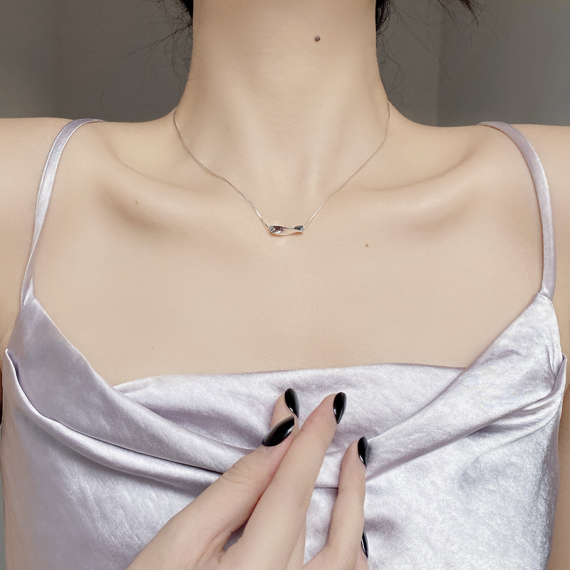 925 sterling silver Chain Material Twisted Rope Chain Chain Type 925 Sterling Silver Plating Geometric Pendant Necklace Long Necklace Necklace