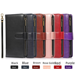 Customer-approved Apple iPhone 13 case—premium Crazy Horse leather, with zippered flip design and card slots, perfect for the iPhone 12!