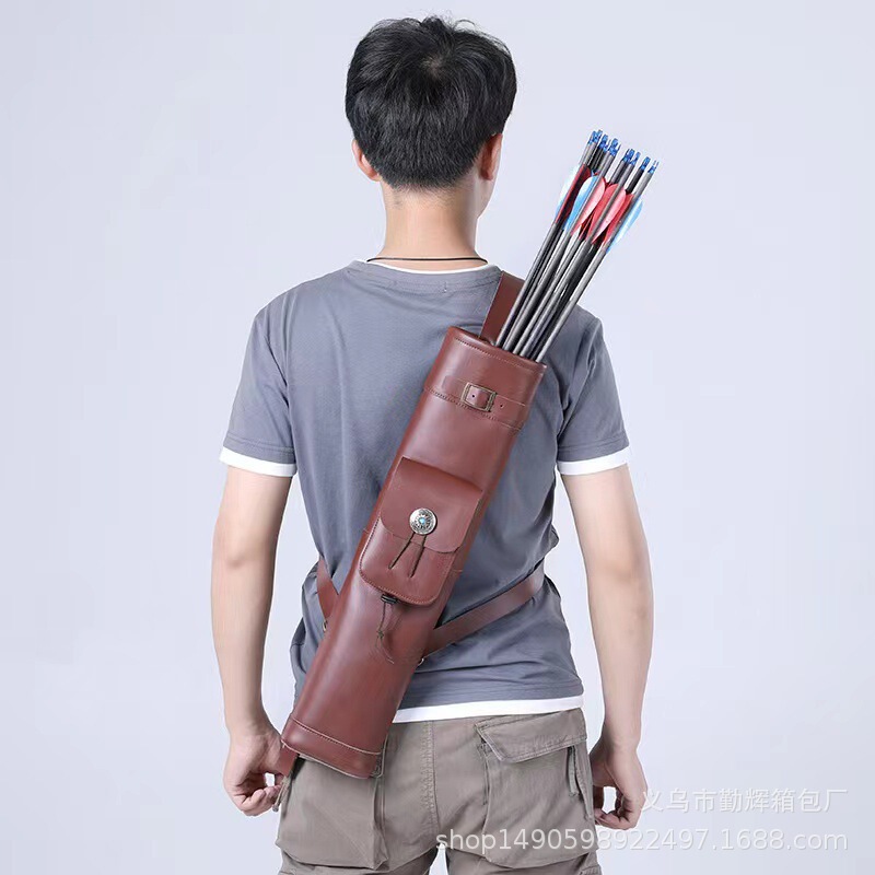 Archery Outdoor Supplies Cowhide Back-Style Arrow Bag Three-Point Arrow Bag Traditional Recurve Bow Arrow Bag Arrow Tube Bow and Arrow Bag Archery Outdoor Supplies Cowhide Back-Style Arrow Bag Three-Point Arrow Bag Traditional Recurve Bow Arrow Bag Arrow Tube Bow and Arrow Bag