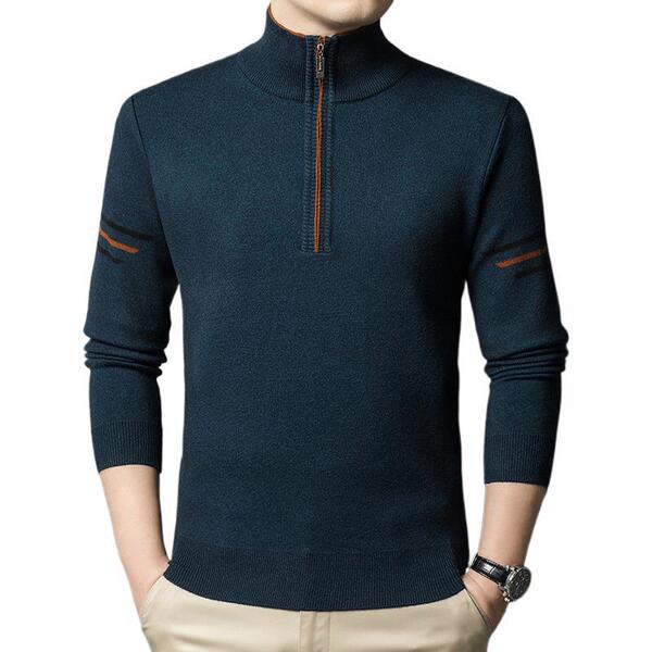Elite winter woolen base body-friendly cashmere sweater with zipper