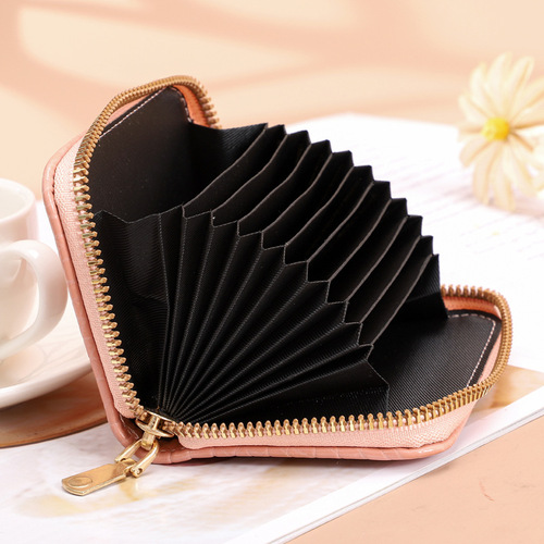 Summer multi-slot stone pattern card holder, women's short zipper card holder, football pattern card holder wholesale, women's card holder
