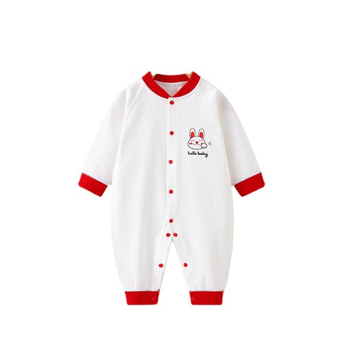 Baby jumpsuit, spring and summer baby clothes, baby type A pure cotton bag, children's boneless long-sleeved crawl suit