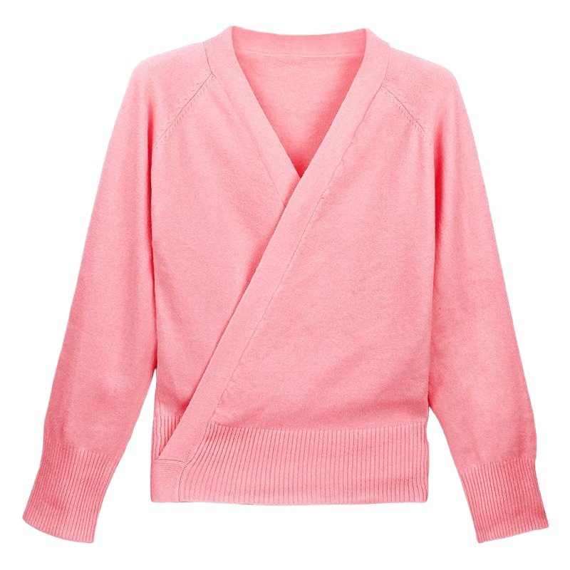 Suéter de baile para adultos Otoño e Invierno ropa de práctica de ballet aguja de manga larga tejida con cordones chal negro abrigo superior cálido