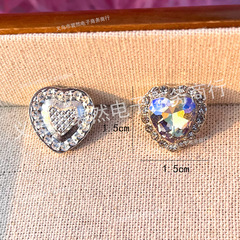 新款鑲滿鑽閃鑽愛心桃心飾品配件 DIY髮夾材料服裝鞋帽頭飾配飾女