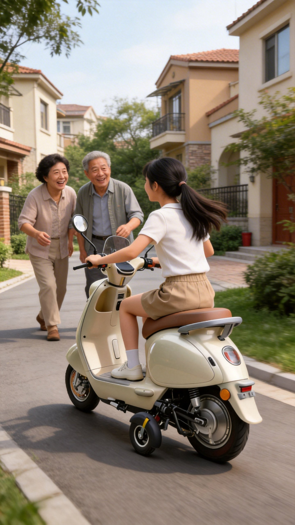 Electric Vehicle Auxiliary Wheels, Dual-Motor Balance Wheels, Anti-Slip and Anti-Fall Wheels for Adults and Beginners, Electric Adjustable and Foldable