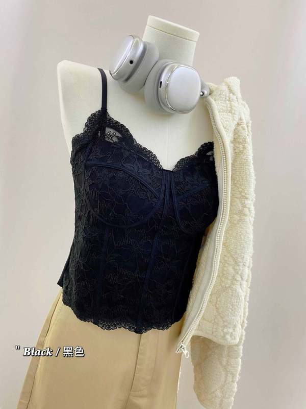 6100吊带 蕾丝美背吊带背心女内搭马甲文胸一体式 吊带背心女外穿|undefined