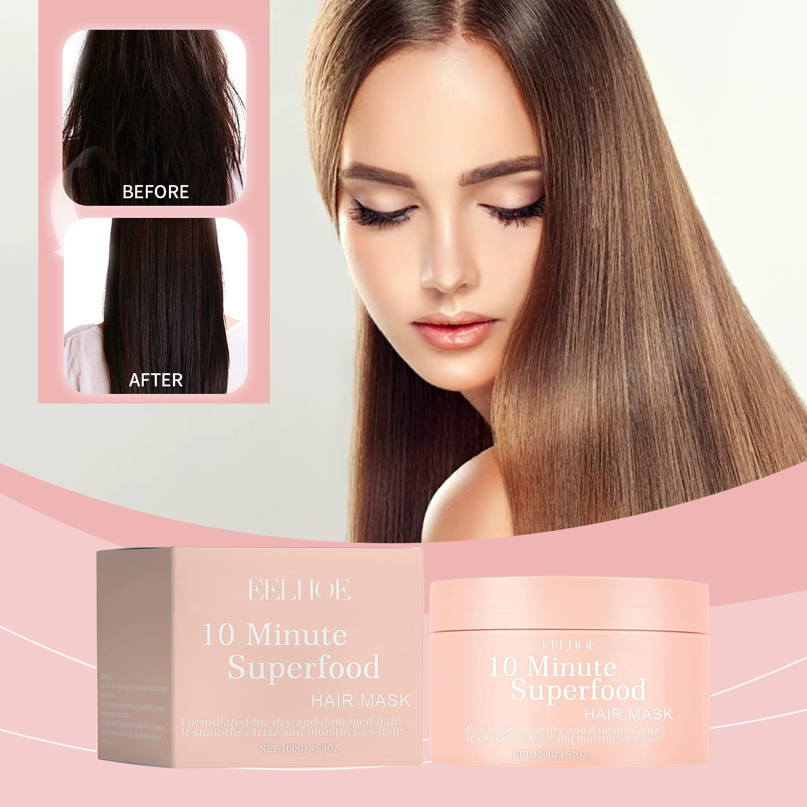 EELHOE восстанавливающий кондиционер для волос Гибкость и легкость, питательная и увлажняющая сухость, вьющиеся, гладкие и блестящие, контролируемые маслом, уход за волосами