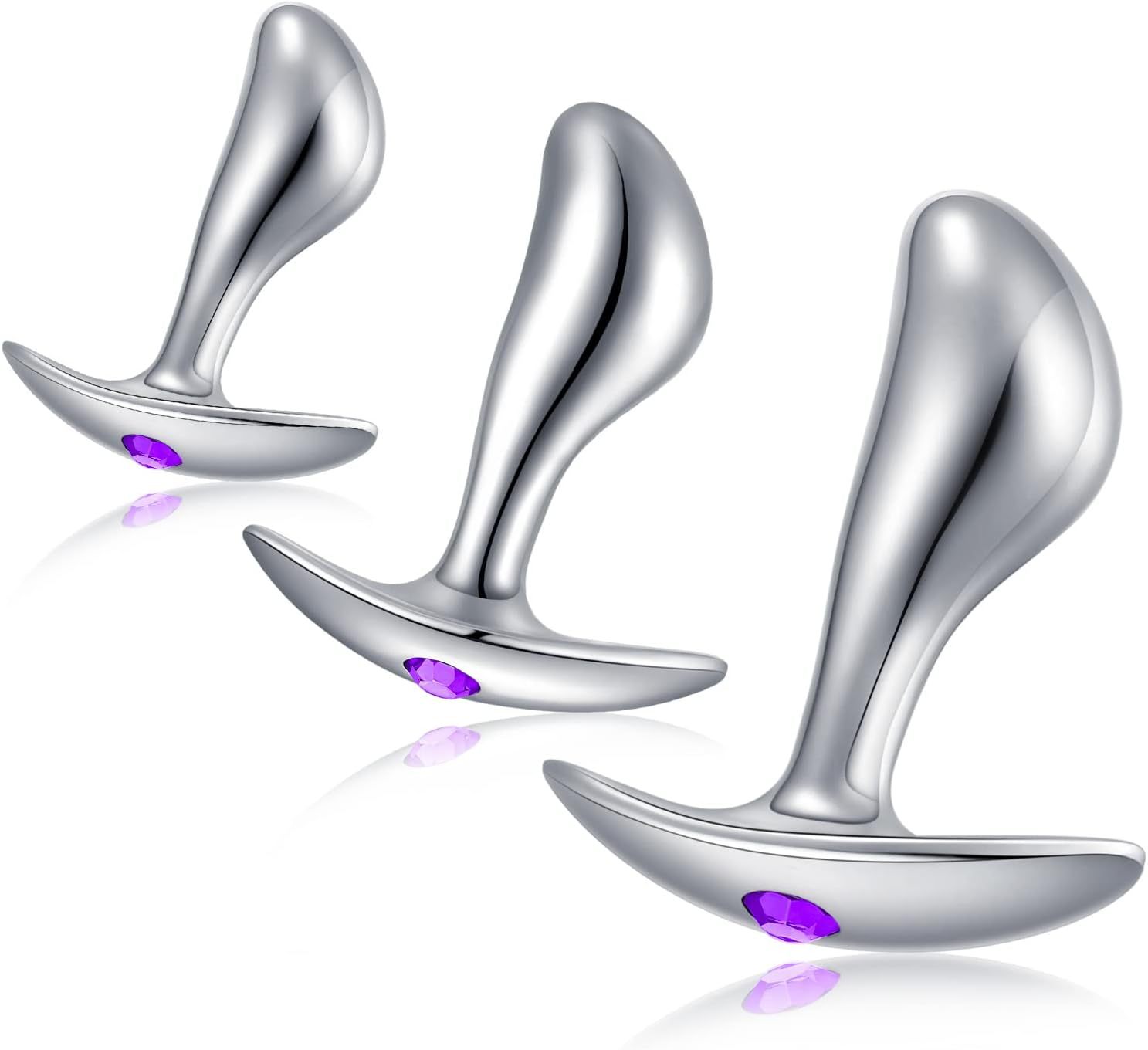 Stainless Steel Anchor Anal Plug with Gem Detail, Handle-Controlled Prostate Massager, Large Size — detail image 6