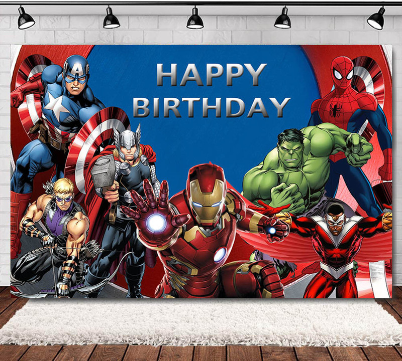 Amazon Avengers Spider-Man City League of Legends theme children's birthday photography background cloth exclusive