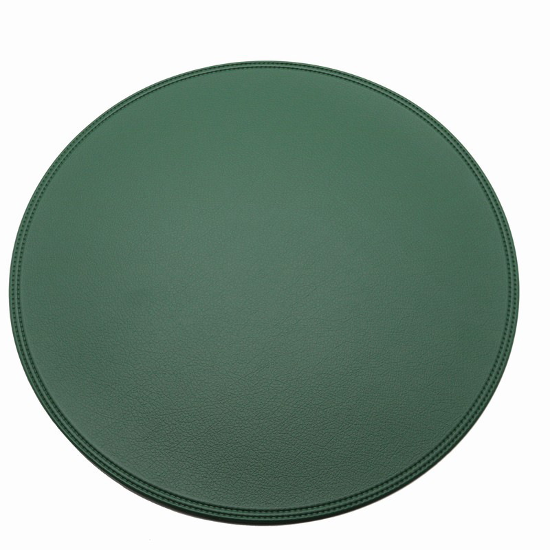 Amazon redondo de cuero mantel de doble capa de PVC impermeable mantel nórdico aislamiento pad American Coaster Mesa estera al por mayor