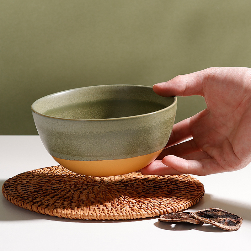 Yst Ceramic Tableware Rice Bowl Set Retro Japanese Ceramic Flat Plate Deep Plate Soup Bowl Rice Bowl Snack Tray Wholesale