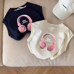 男女童無袖t恤夏季新款兒童裝百搭印花寶寶背心休閒上衣0183A070