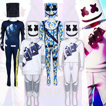 跨境万圣节DJ棉花糖Marshmello卫衣套装cos电音角色扮演舞台表演