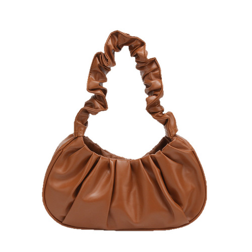 Wrinkled cloud pattern French niche design women's fashion crossbody bag 2025 new candy color handbag