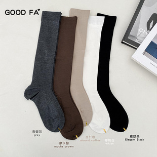 Vacuum plastic packaging 2023 autumn and winter new cotton micro pressure comfortable soft college style knee-length calf socks wholesale
