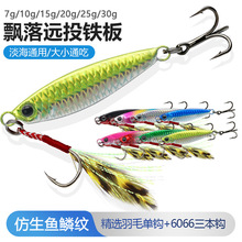 蓝色刀飘落远投铁板铅鱼路亚饵全水层翘嘴鲈鱼淡水海钓假饵铅鱼