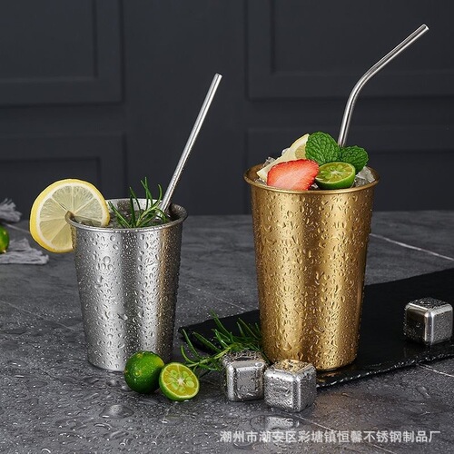 304 stainless steel beer mug, coffee cup, washable anti-fall juice cold drink cup, restaurant home bar single layer water cup