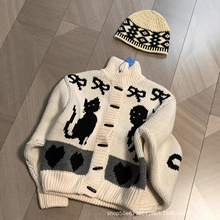 韩国小众openyy毛衣迪丽热巴同款毛针织开衫外套女宽松慵懒风秋冬