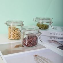 不锈钢卡扣玻璃密封罐五谷杂粮干果储物罐防潮食品收纳蜂蜜玻璃瓶
