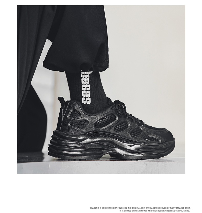 One piece drop shipping sneakers for men, mesh breathable casual shoes for couples, new versatile height increasing dad shoes, men's ins style_voghion.com