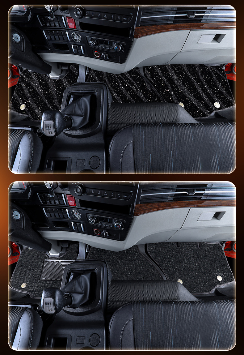 FAW Jiefang J6V/J6G full-coverage floor mats, specialized TPE carpet mats for truck cabs, decorative accessories collection