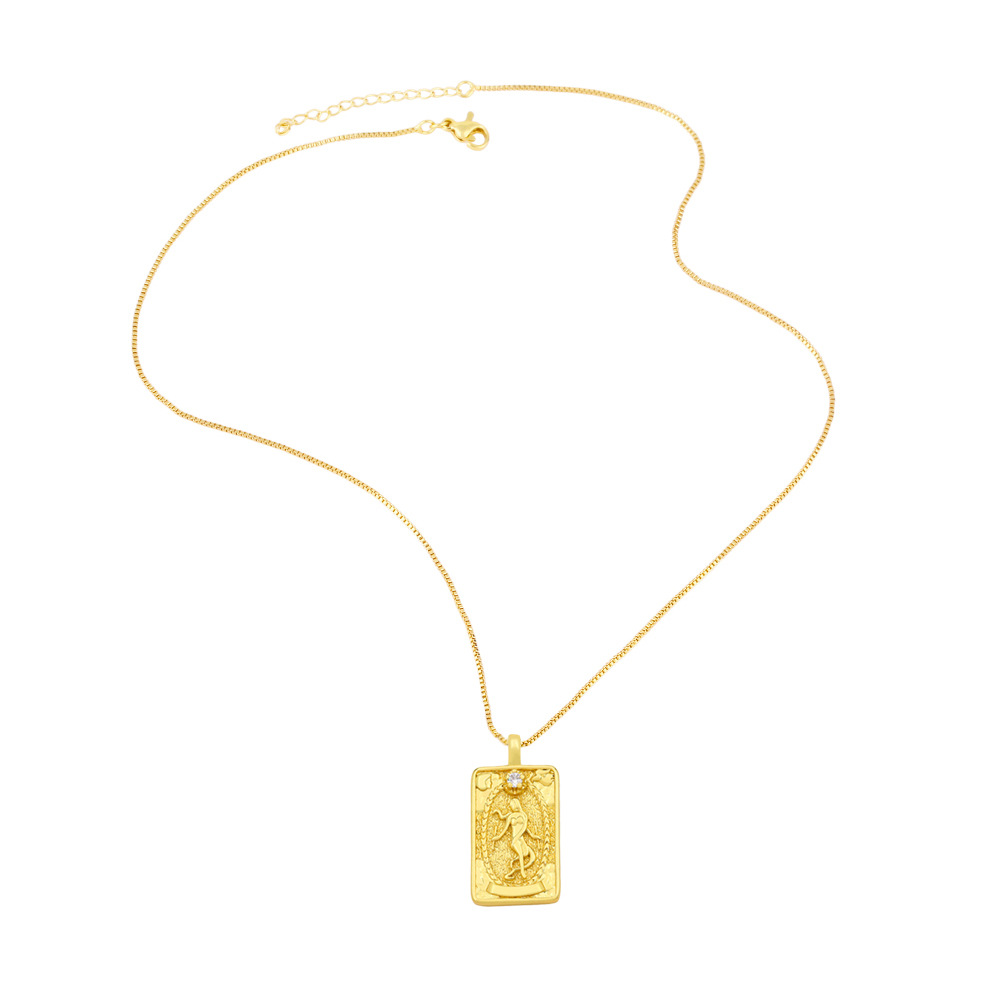 22 Halsketten der Marke Tarot, kreativer Trend, rechteckige Diamanthalskette, Unisex nka030_voghion.com