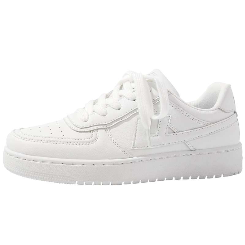 Zapatillas Deportivas Blancas de Suela Gruesa, Minimalistas, Versátiles, de Color Sólido, con Cordones, Unisex, de Alta Gama, para Parejas