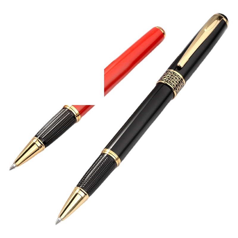 Business Office Signature Pen, Luxurious Metal Rod Ballpoint Pen, 0.5mm Black Ink, Anti-Fall, Durable, No Paint Chipping